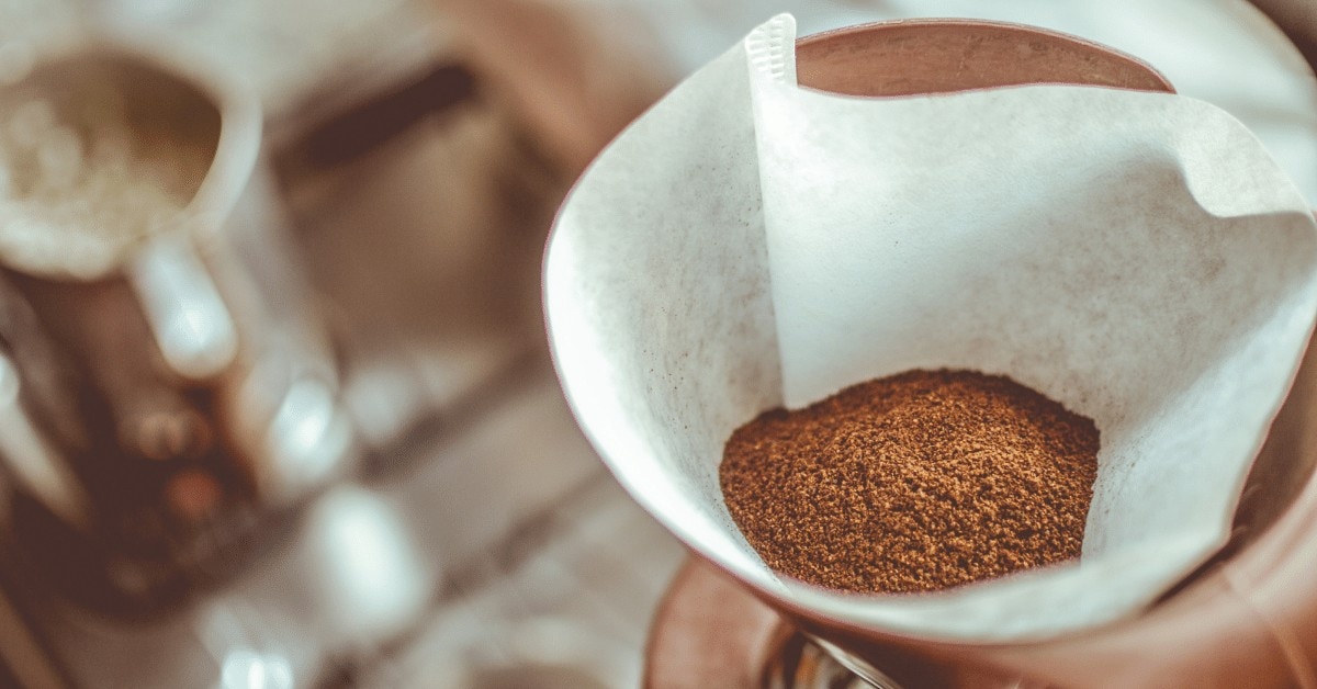 paper filter in a pour over coffee maker