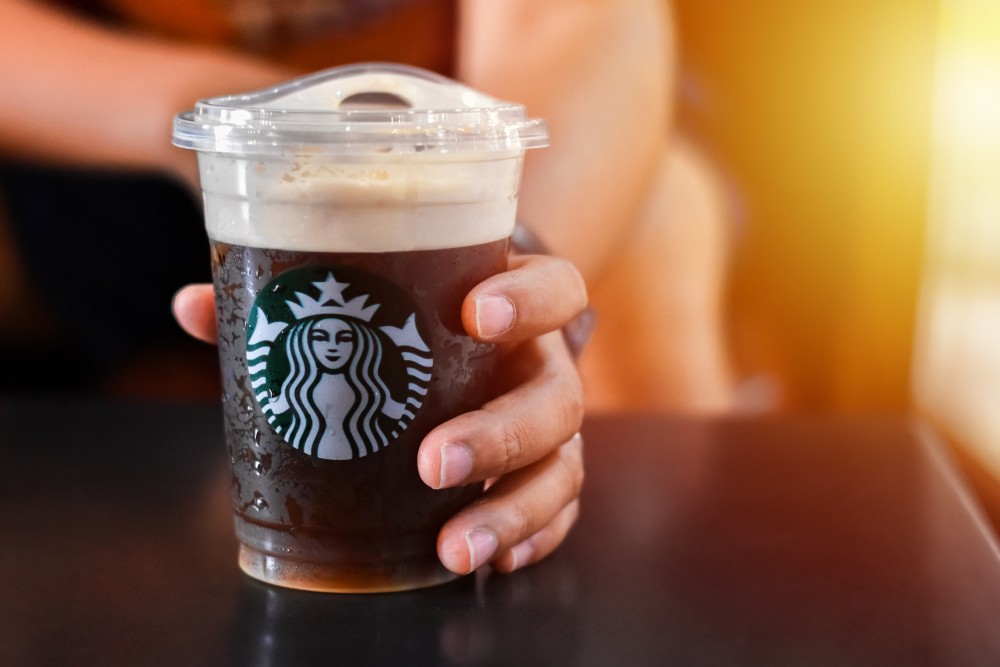 Coffee drink topped with cold foam
