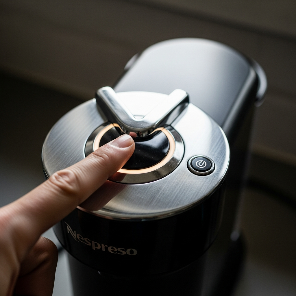 Pressing Nespresso Vertuo button for blinking orange light troubleshooting